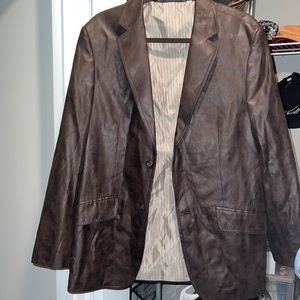 Men Faux Suede Blazer Jacket